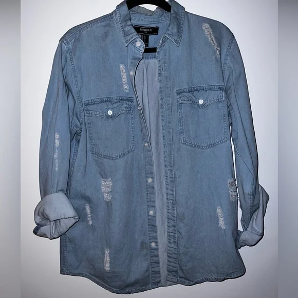 HOT Mens Shirts Jeans Shirt For Women Forever 21 Men's Forever